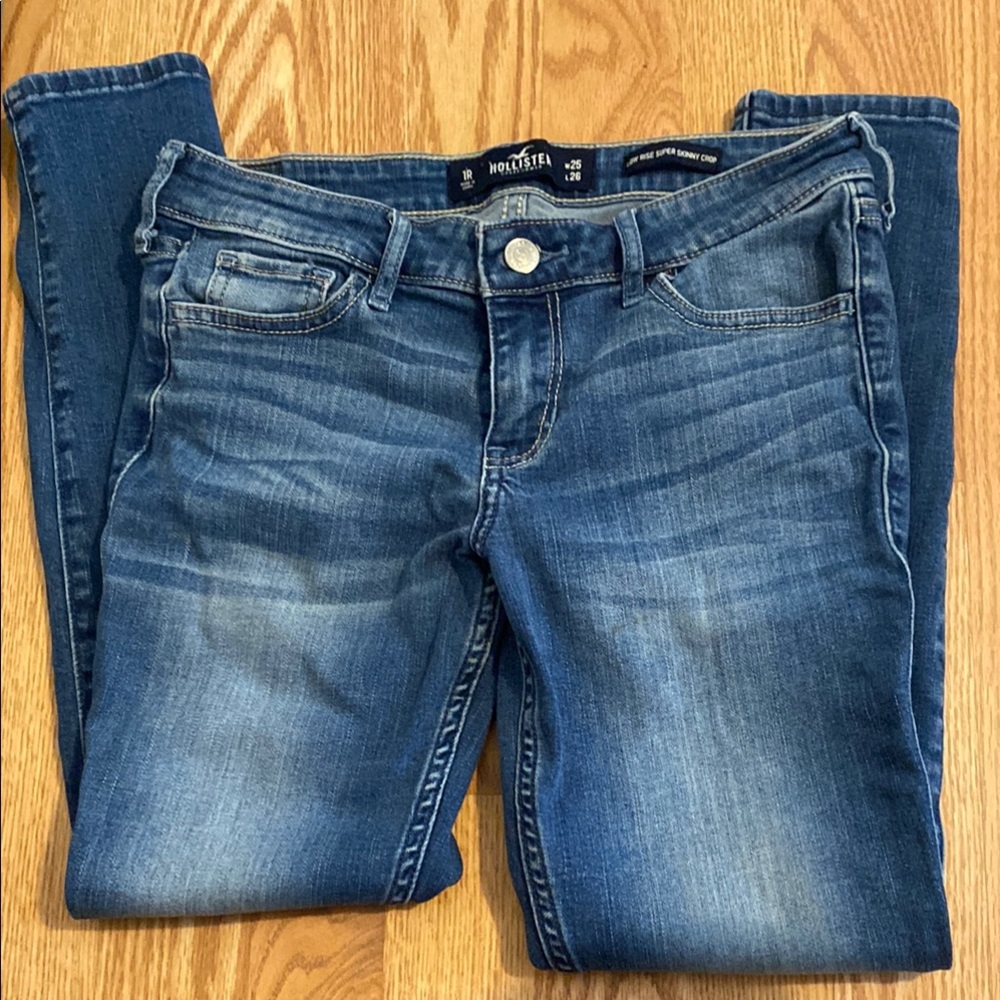 Hollister Blue Skinny Jeans with Faded Wash